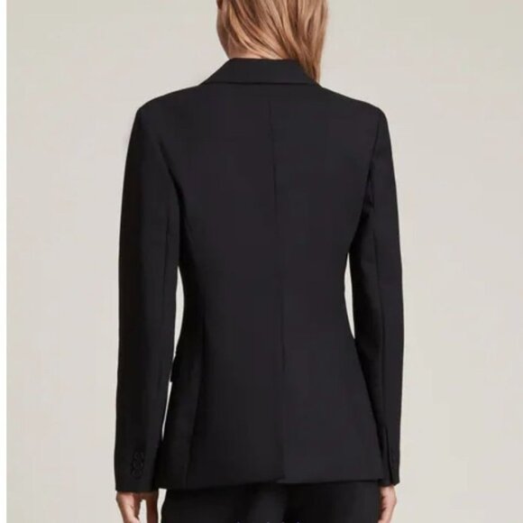 ALLSAINTS Afia Double-breasted Blazer Black - Picture 3 of 12
